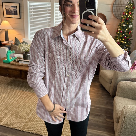 Vintage feel CHAPS Oversized Striped Button Down - Picture 3 of 6